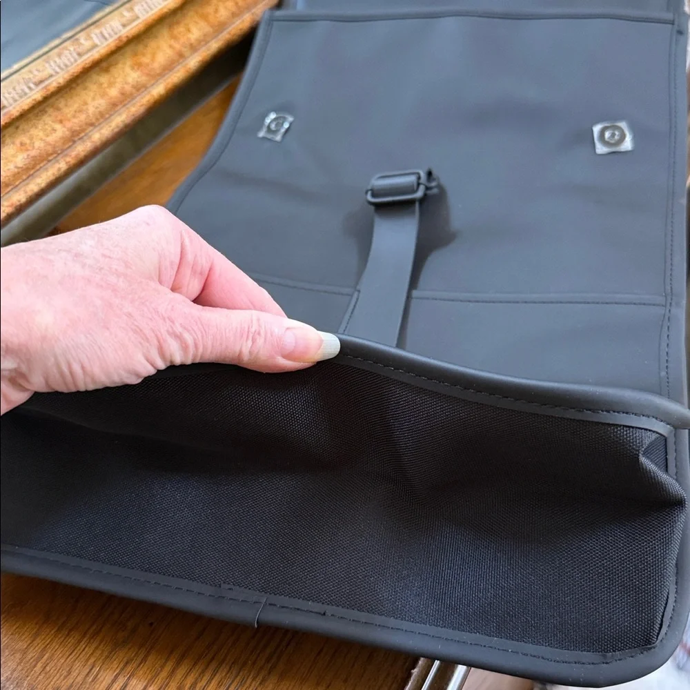 Rains Black Backpack. Clean and ever contemporary.